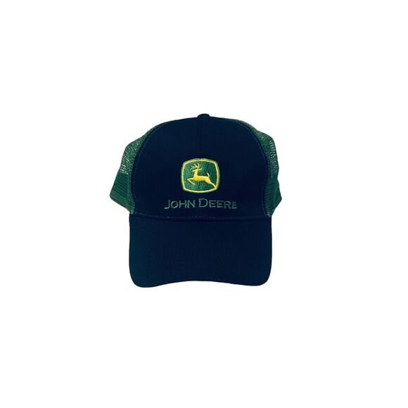 John Deere Men's One Size Black Green Yellow Baseball Cap Hat - Picture 1 of 6